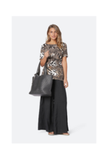 Ilse Jacobsen Tote Bag in Black Gun Metal Solid by Ilse Jacobsen