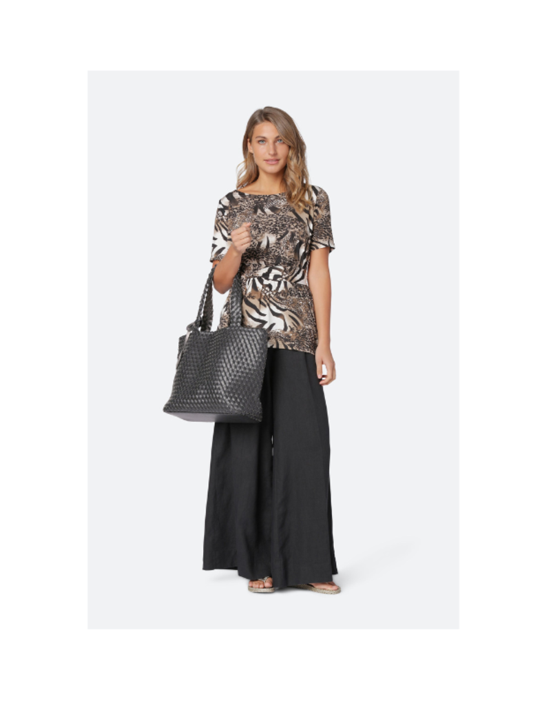 Ilse Jacobsen Tote Bag in Black Gun Metal Solid by Ilse Jacobsen