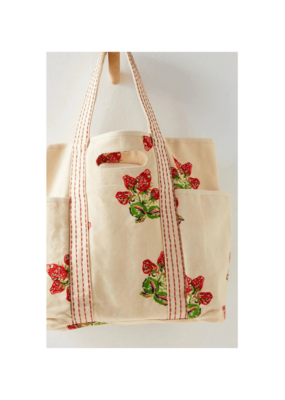 Free People Printed Caravan Tote in Strawberry by Free People