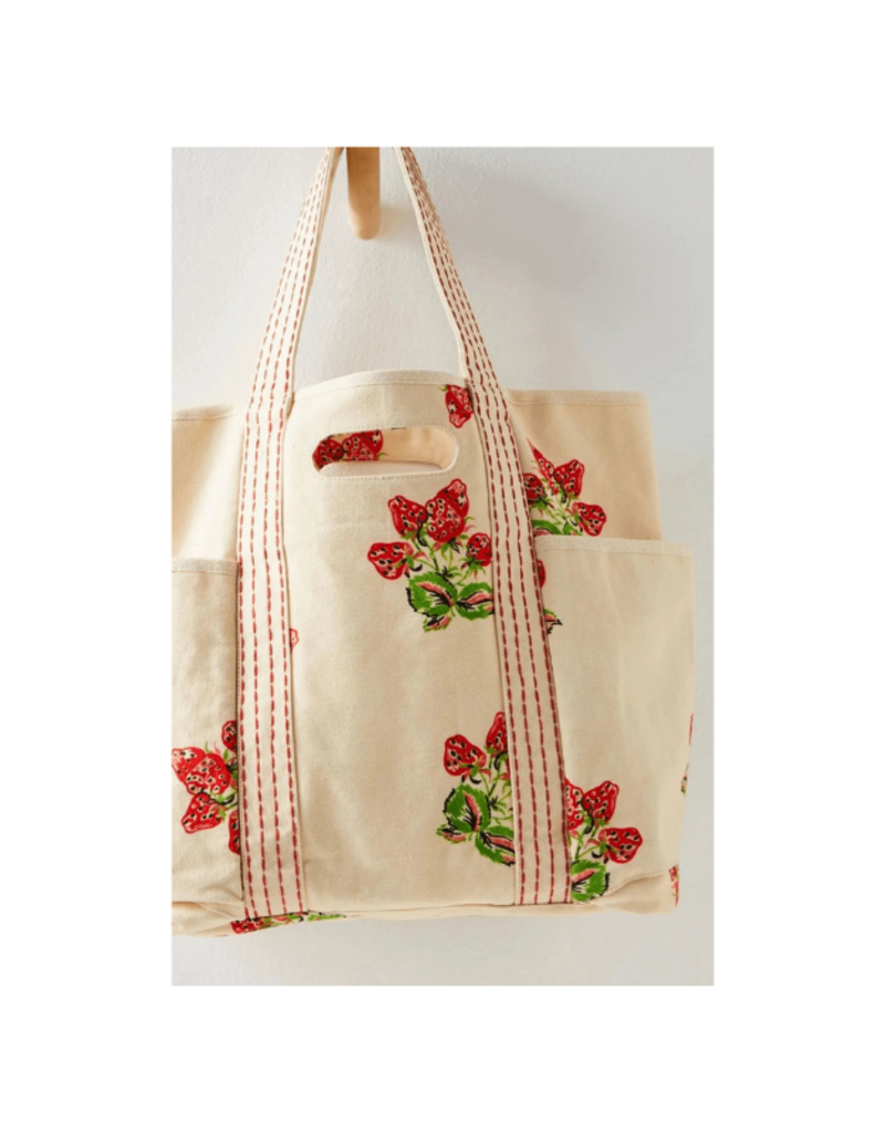 Free People Printed Caravan Tote in Strawberry by Free People