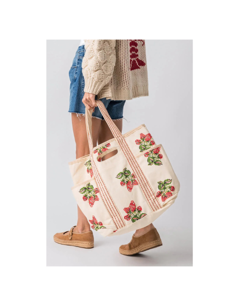 Free People Printed Caravan Tote in Strawberry by Free People