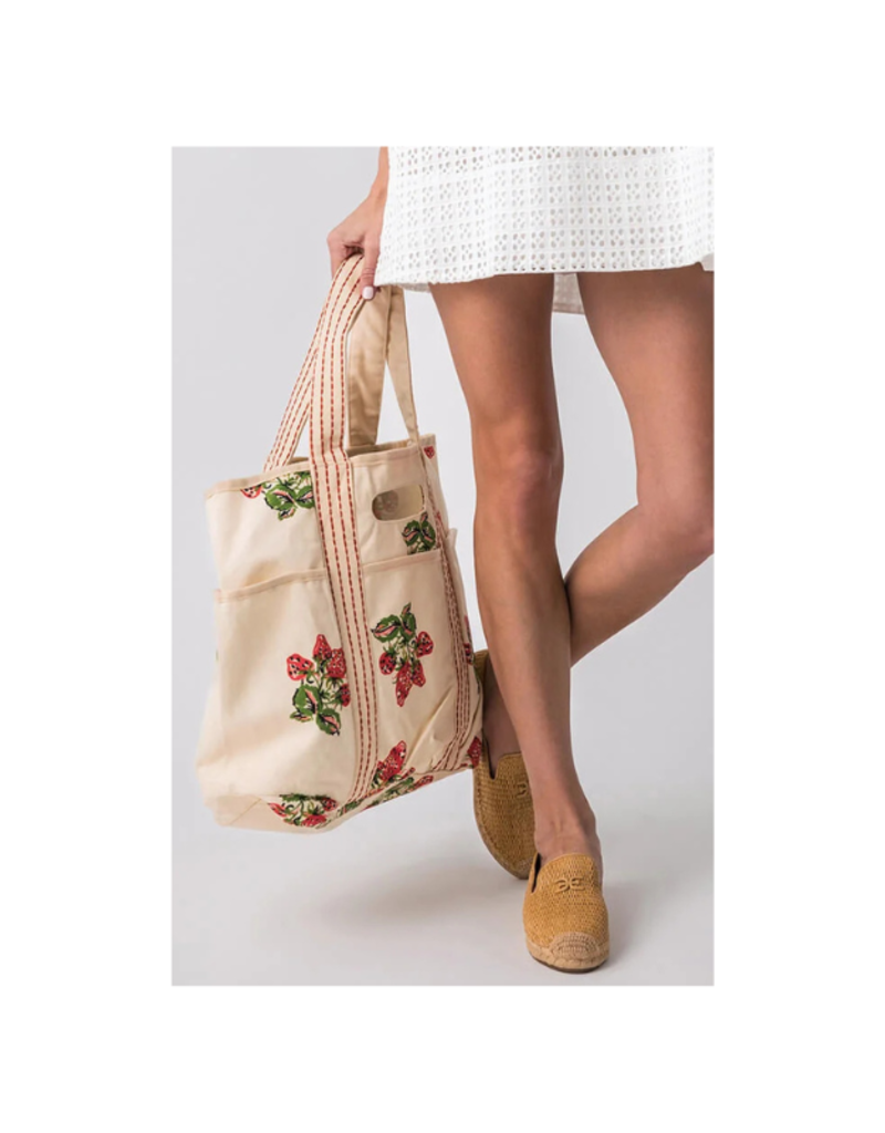 Free People Printed Caravan Tote in Strawberry by Free People