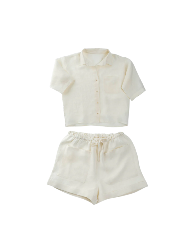 Indaba Trading Linen Lounge Set in Ivory