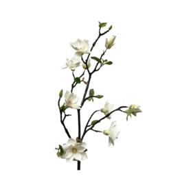 Small Magnolia Flower Spray White 40"