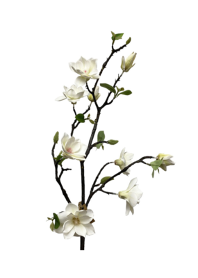 Small Magnolia Flower Spray White 40"