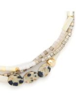 Scout Stone of Joy Dalmatian Jasper & Gold Mixed Media Bracelet by Scout