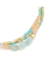 Scout Stone of Courage Amazonite & Gold Mixed Media Bracelet by Scout