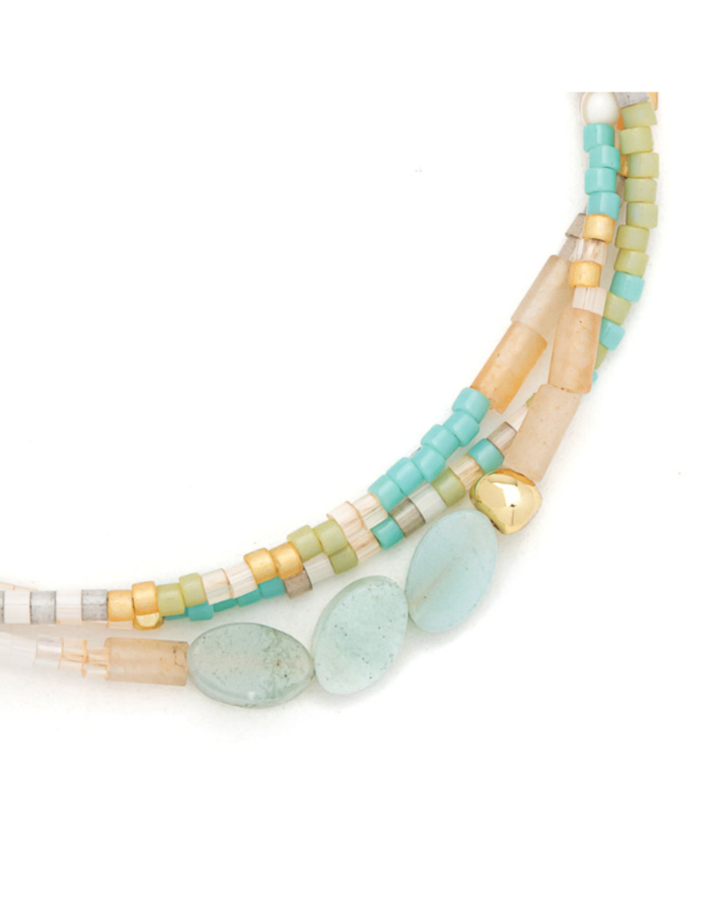 Scout Stone of Courage Amazonite & Gold Mixed Media Bracelet by Scout