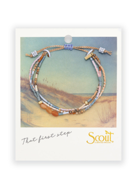 Scout Stone of Inspiration Red Aventurine/ & Gold Mixed Media Bracelet by Scout