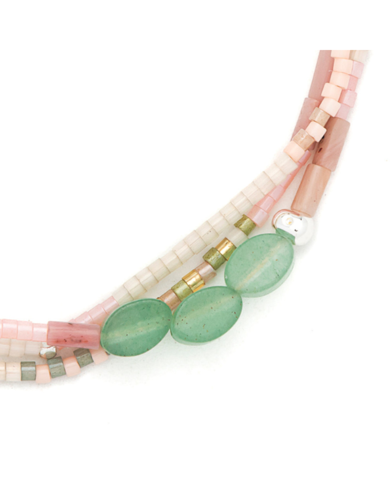 Scout Stone of Optimism Green Aventurine & Silver Mixed Media Bracelet by Scout