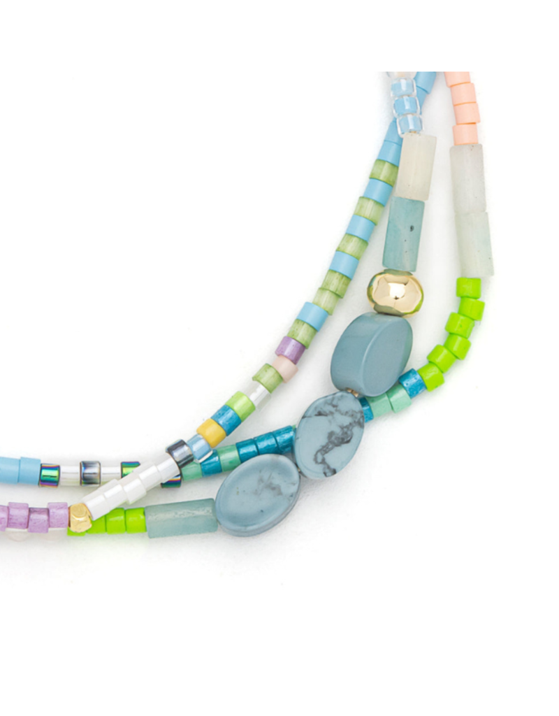 Scout Stone of Harmony Blue Howlite & Gold Mixed Media Bracelet by Scout