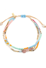 Scout Stone of Love Rhodochrosite & Gold Mixed Media Bracelet by Scout