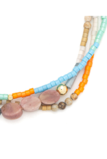 Scout Stone of Love Rhodochrosite & Gold Mixed Media Bracelet by Scout