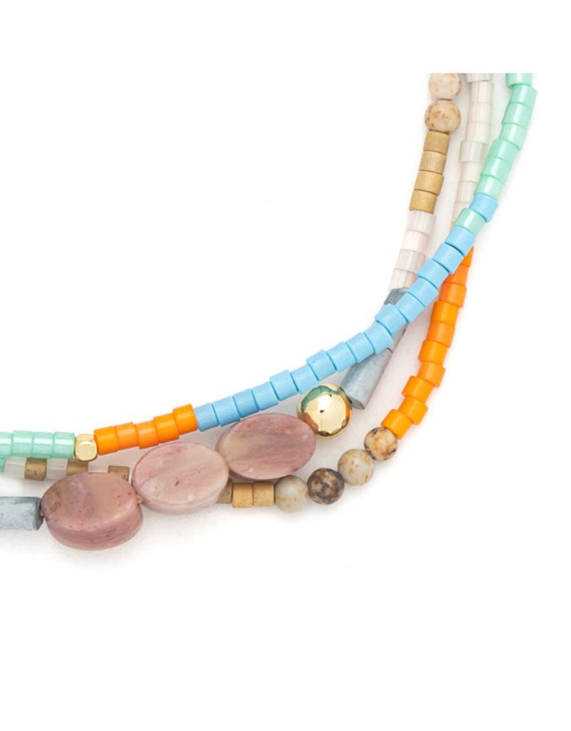 Scout Stone of Love Rhodochrosite & Gold Mixed Media Bracelet by Scout
