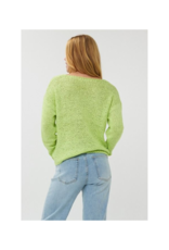 Esqualo Tape Yarn V-Neck Sweater in Apple by Esqualo