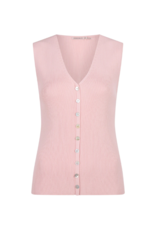 Esqualo Sleeveless V-Neck Top in Light Chalk Pink by Esqualo