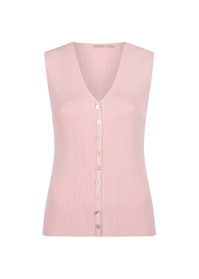 Esqualo Sleeveless V-Neck Top in Light Chalk Pink by Esqualo