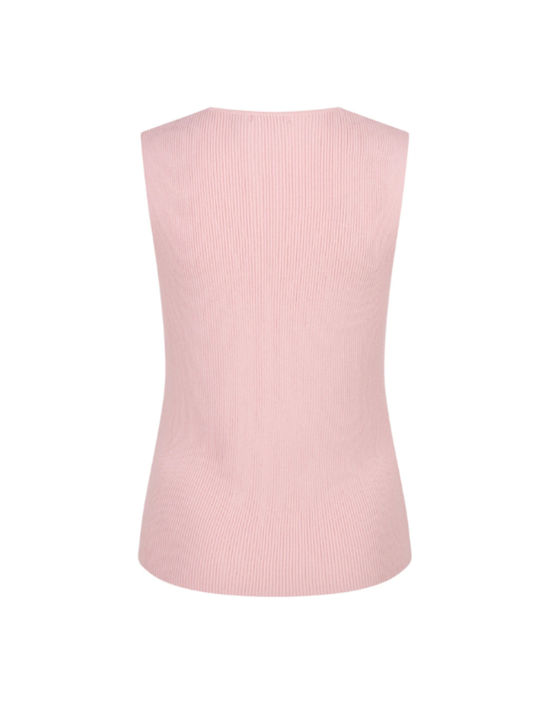 Esqualo Sleeveless V-Neck Top in Light Chalk Pink by Esqualo