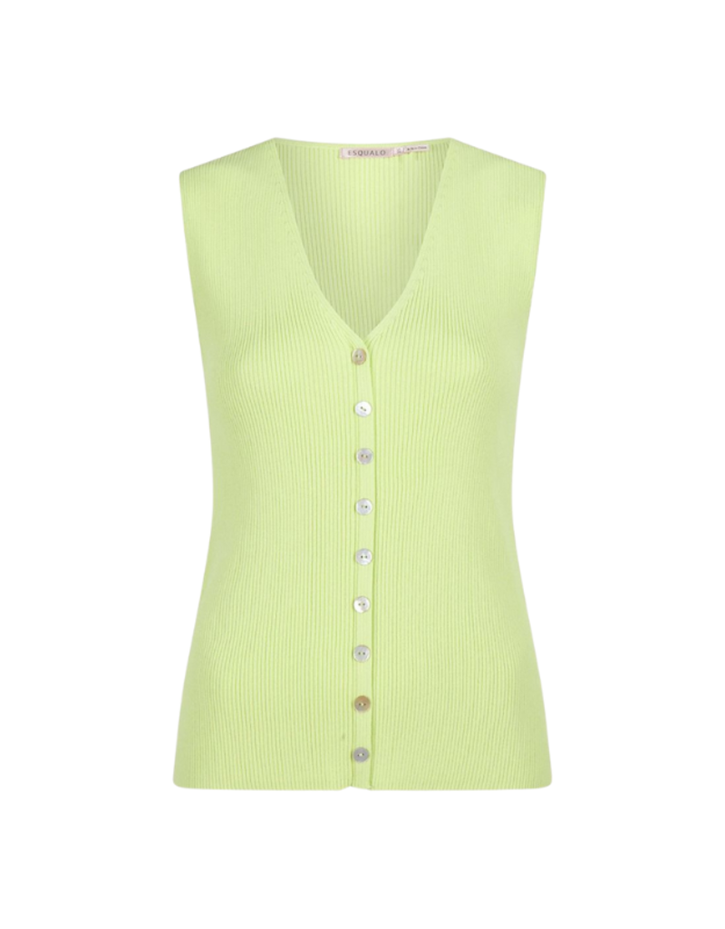 Esqualo Sleeveless V-Neck Top in Apple by Esqualo
