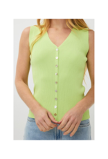 Esqualo Sleeveless V-Neck Top in Apple by Esqualo