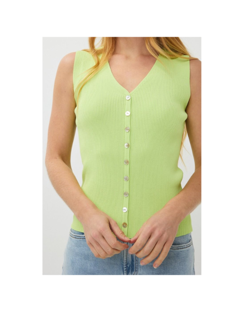 Esqualo Sleeveless V-Neck Top in Apple by Esqualo