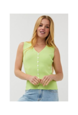 Esqualo Sleeveless V-Neck Top in Apple by Esqualo