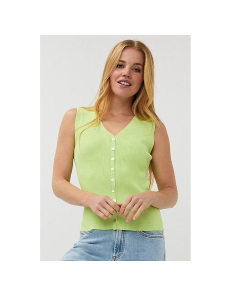 Esqualo Sleeveless V-Neck Top in Apple by Esqualo