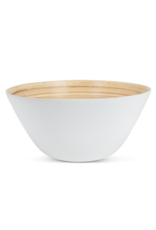 Outdoor Bamboo Large Deep Bowl in White
