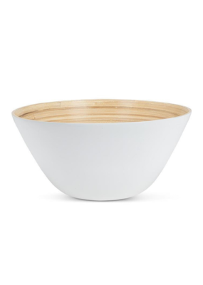 Outdoor Bamboo Large Deep Bowl in White