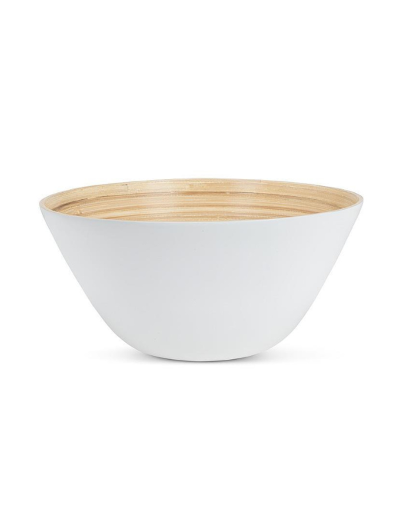 Outdoor Bamboo Large Deep Bowl in White