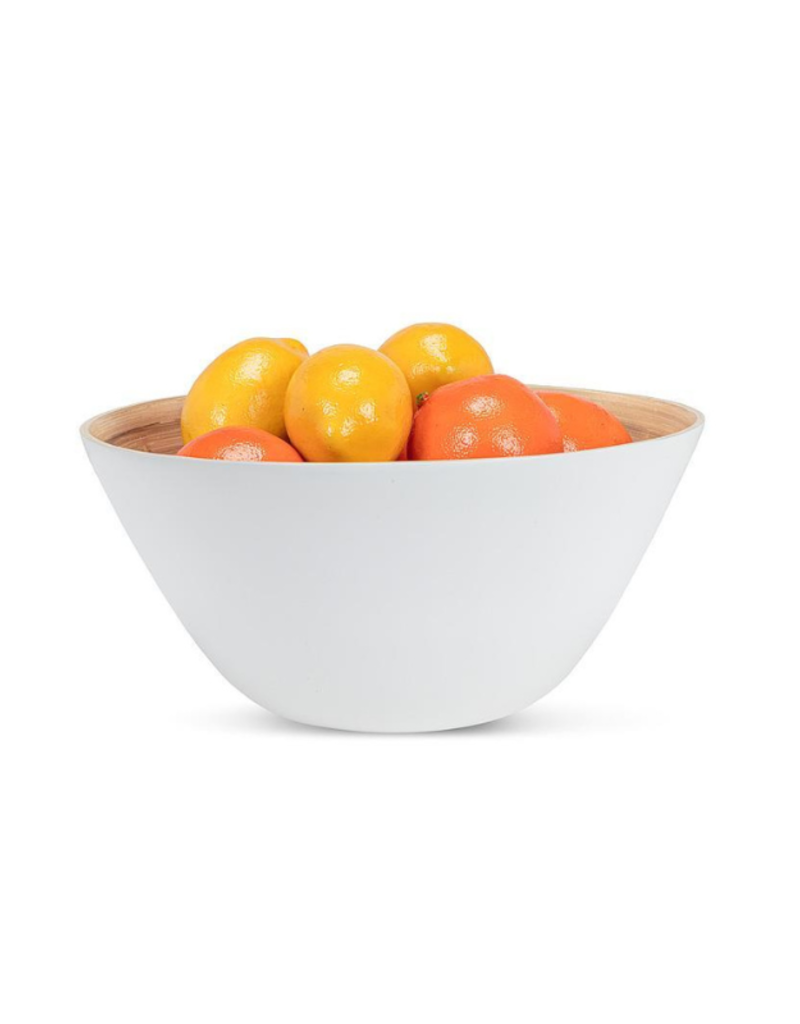 Outdoor Bamboo Large Deep Bowl in White