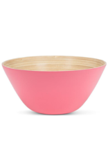 Outdoor Bamboo Large Deep Bowl in Pink