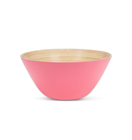 Outdoor Bamboo Large Deep Bowl in Pink