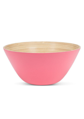 Outdoor Bamboo Large Deep Bowl in Pink