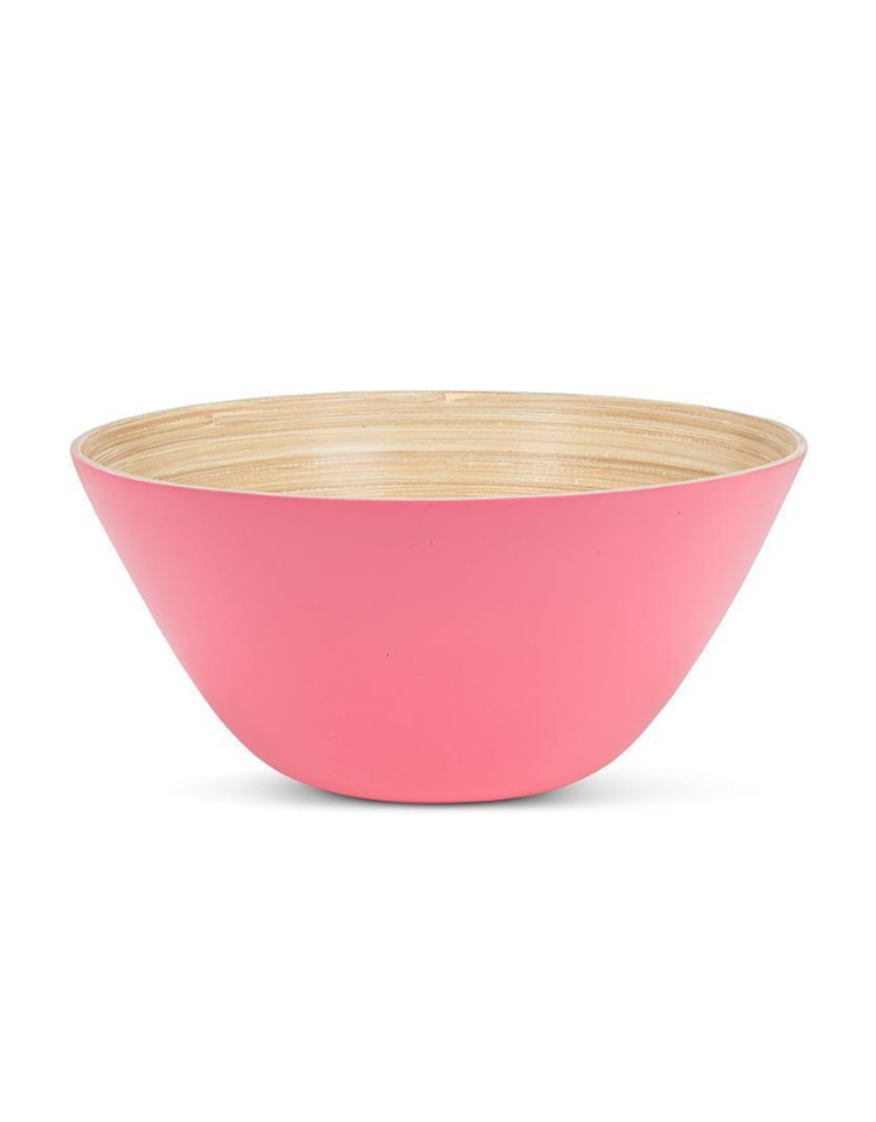 Outdoor Bamboo Large Deep Bowl in Pink