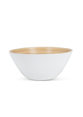 Outdoor Bamboo Medium Deep Bowl in White