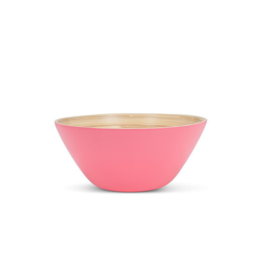 Outdoor Bamboo Medium Deep Bowl in Pink