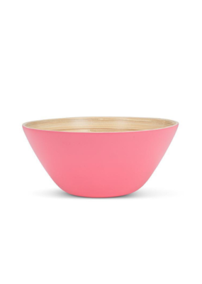 Outdoor Bamboo Medium Deep Bowl in Pink