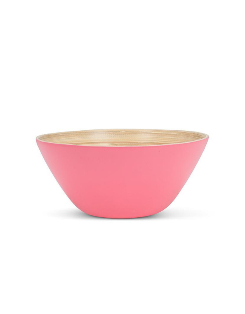 Outdoor Bamboo Medium Deep Bowl in Pink