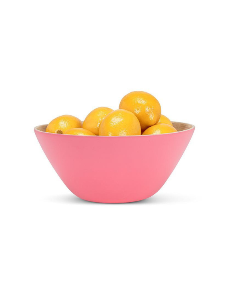 Outdoor Bamboo Medium Deep Bowl in Pink