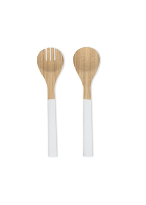 Outdoor Bamboo Salad Server in White