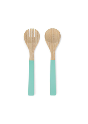 Outdoor Bamboo Salad Server in Turquoise