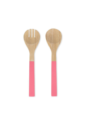 Outdoor Bamboo Salad Server in Pink