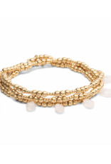 Scout Timeless Rose Quartz Gold Metal Wrap Bracelet by Scout