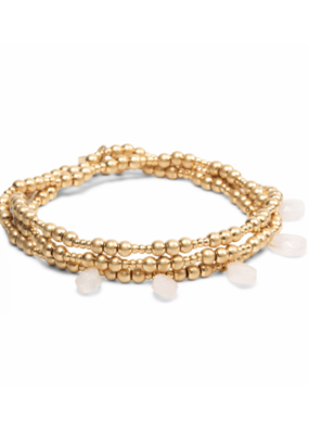 Scout Timeless Rose Quartz Gold Metal Wrap Bracelet by Scout
