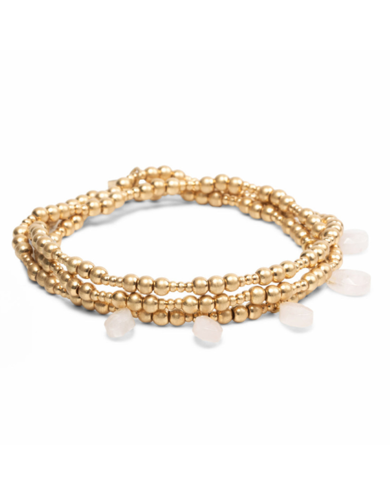 Scout Timeless Rose Quartz Gold Metal Wrap Bracelet by Scout