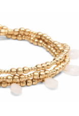 Scout Timeless Rose Quartz Gold Metal Wrap Bracelet by Scout