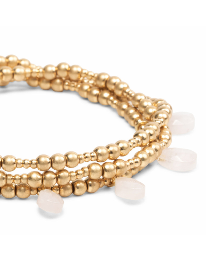 Scout Timeless Rose Quartz Gold Metal Wrap Bracelet by Scout