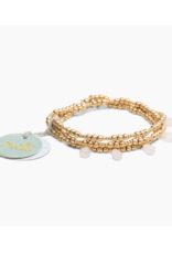 Scout Timeless Rose Quartz Gold Metal Wrap Bracelet by Scout