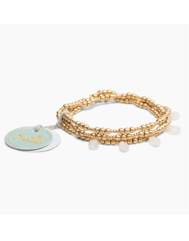 Scout Timeless Rose Quartz Gold Metal Wrap Bracelet by Scout